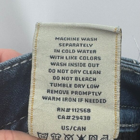 Miss Me Easy Boot Cut Blue Denim Jeans Womens Size 32 Embellished Pockets - Picture 13 of 13